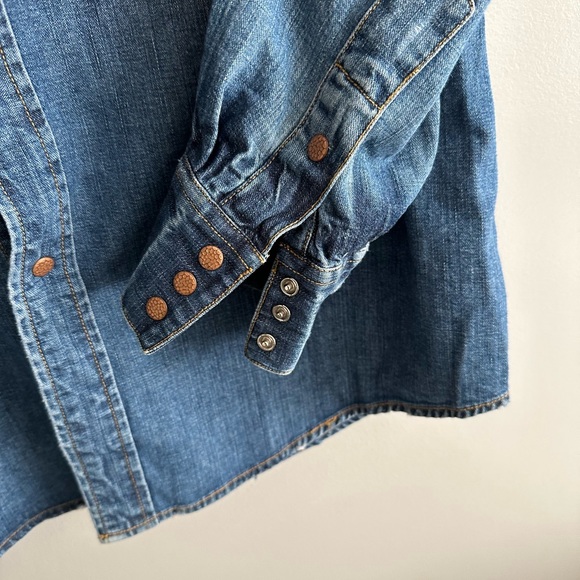 Indigo Palms Denim Button Down Shirt Size XL - Picture 5 of 9